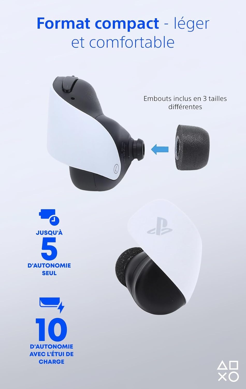 Sony, Écouteurs Sans Fil PULSE Explore pour PlayStation 5, PC et Mac, Réduction de bruit, 10h d’Autonomie, Couleur : Blanche