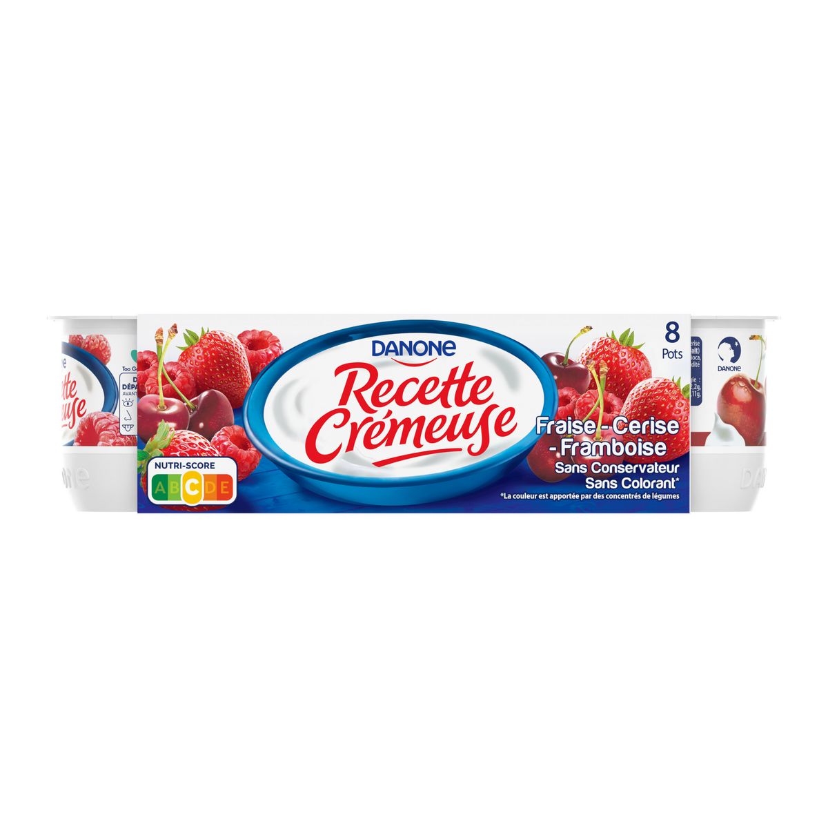 Danone - Veloute fruits rouges, fraises, framboises 8x125 Gr