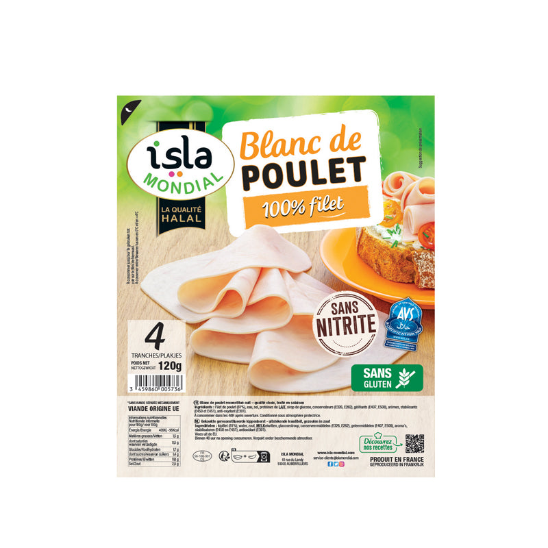 Isla Mondial - Blanc de Poulet 4 Tranches - 120 Gr