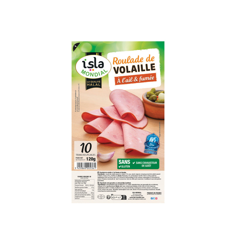 Isla Mondial - Roulade de Volaille à l’Ail – 10 Tranches - 120 Gr