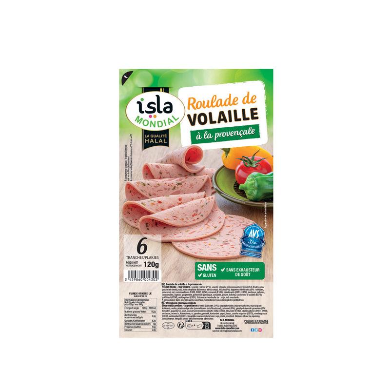 Isla Mondial - Roulade de volaille à la provençale 6 tranches - 120 Gr